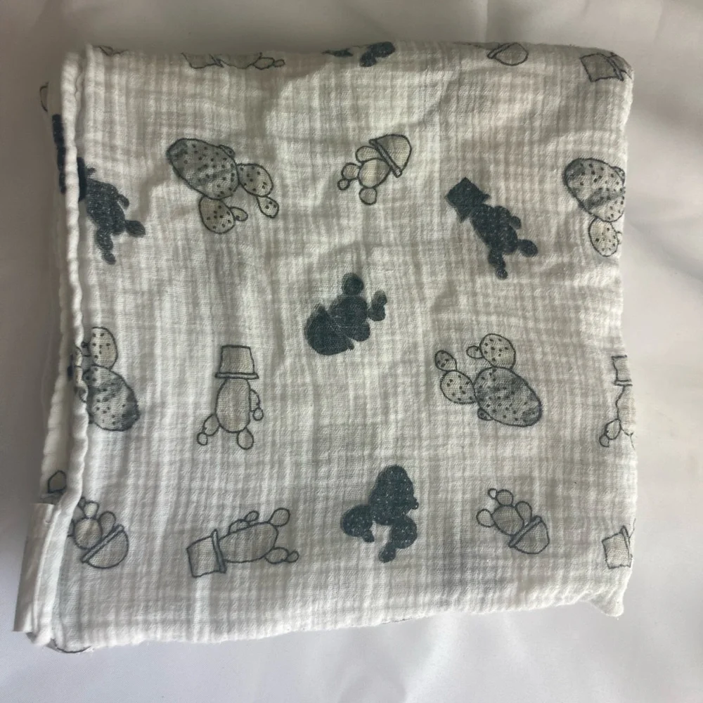 Set of two cactus print Bebe AuLait swaddle blankets